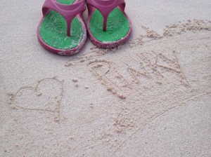 flip flops on the beach