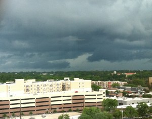 Stormy horizon over the city