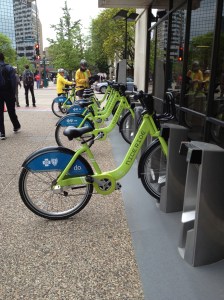 Bikes on street Minneapolis