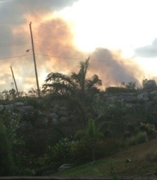 Sugar cane field fire