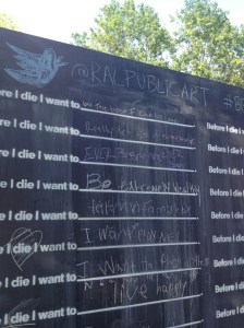 Before I die wall at Artsplosure