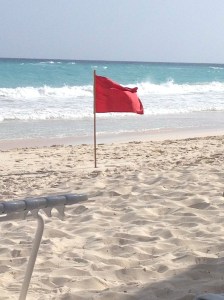 red flag at the beach