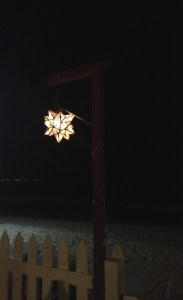 star-shaped light on beach