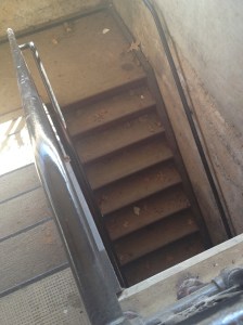 going down the stairs