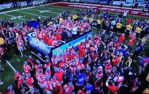 on the field after the game