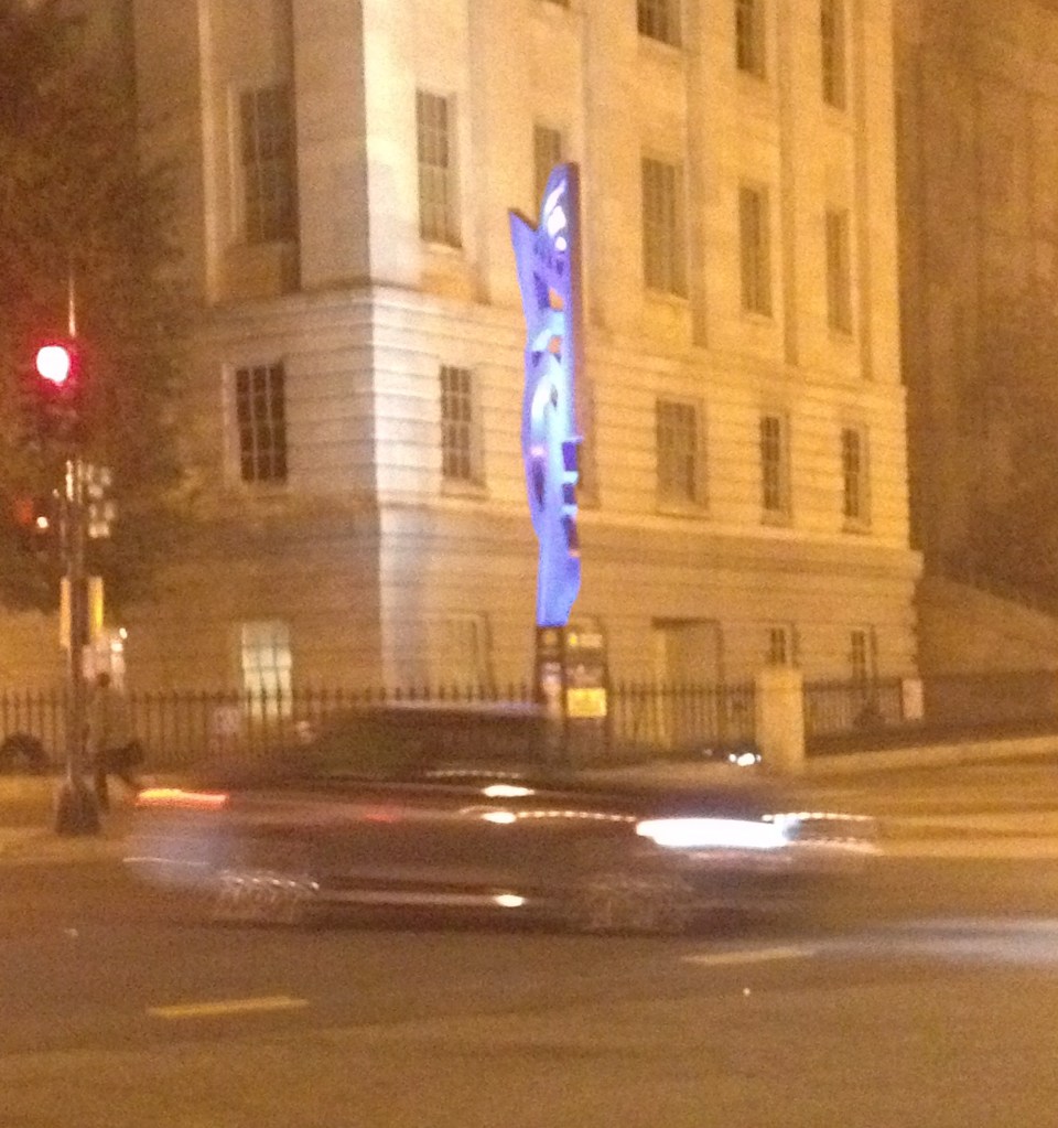 car passing by in a blur