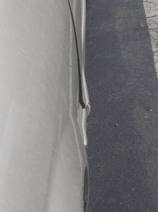 smashed car door