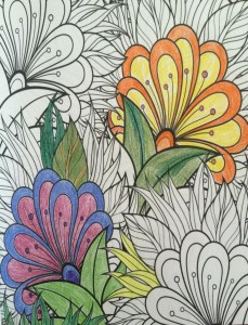 floral coloring book page