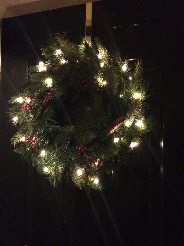 door with wreath