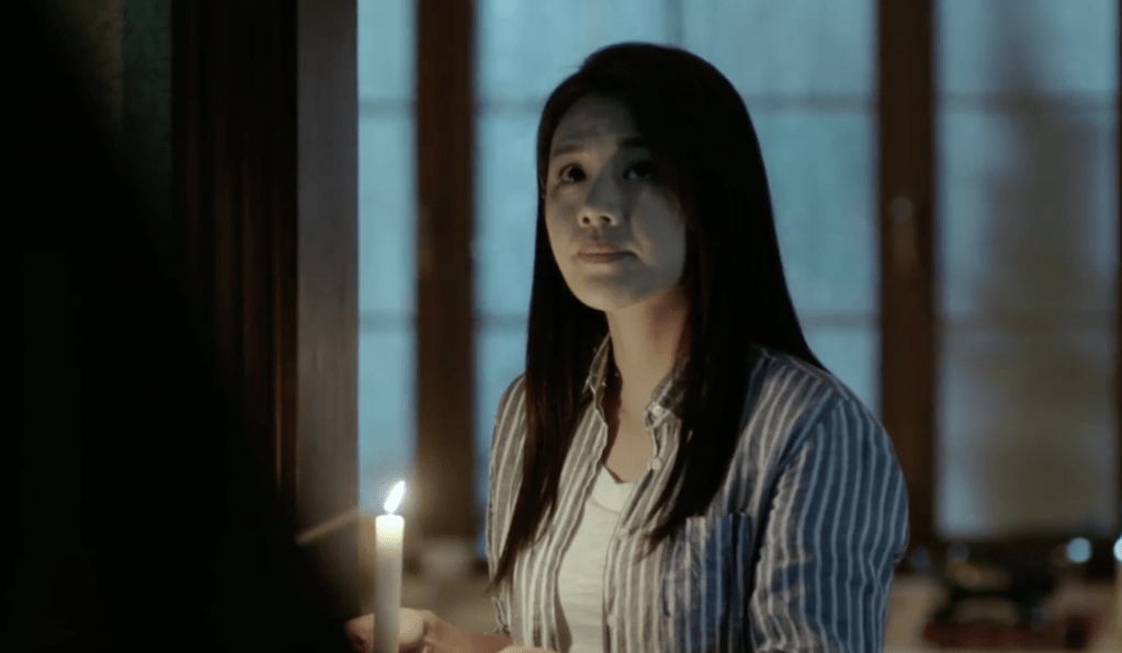 Jenny at Bo Jinyan's house during the storm