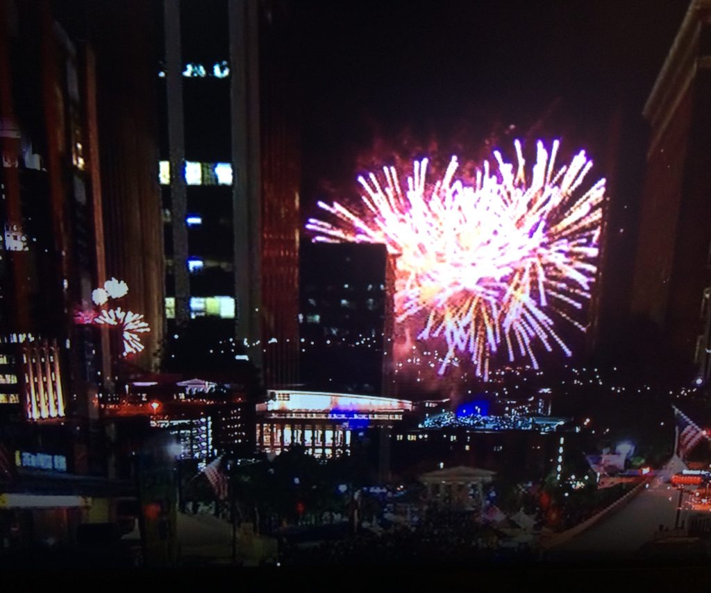 Fireworks explode over the Raleigh