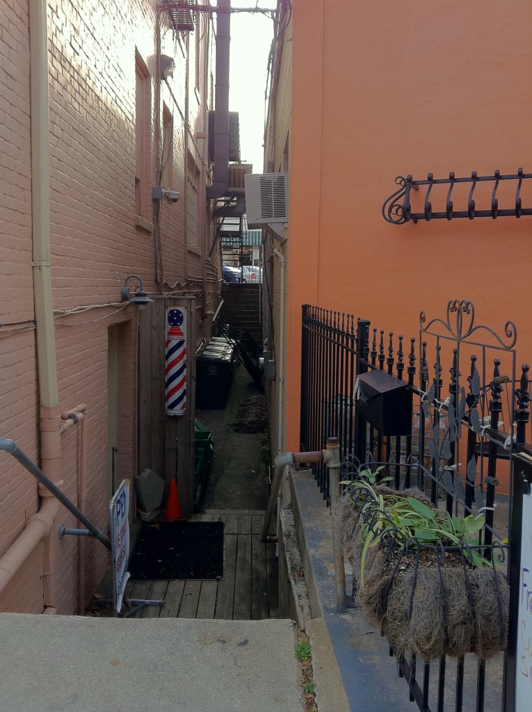 alley between restaurants