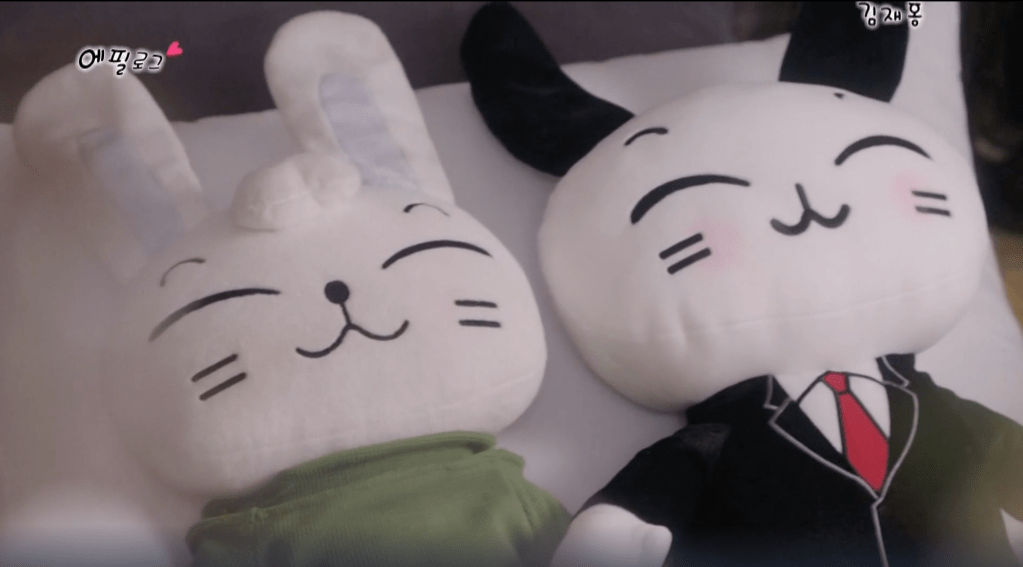 Couple stuffed rabbits toys from the K-drama Suspicious Partner
