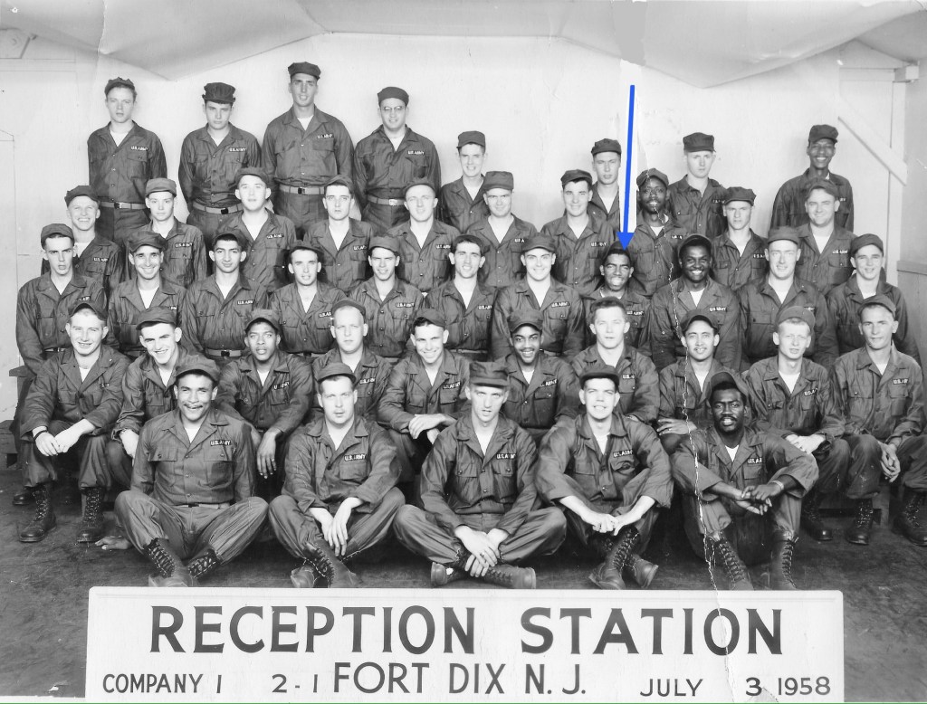 Wilbert Sadler Jr. at Fort Dix with troop enlisting